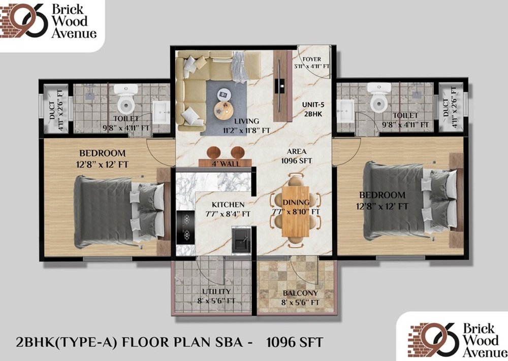 2bhk unit plan