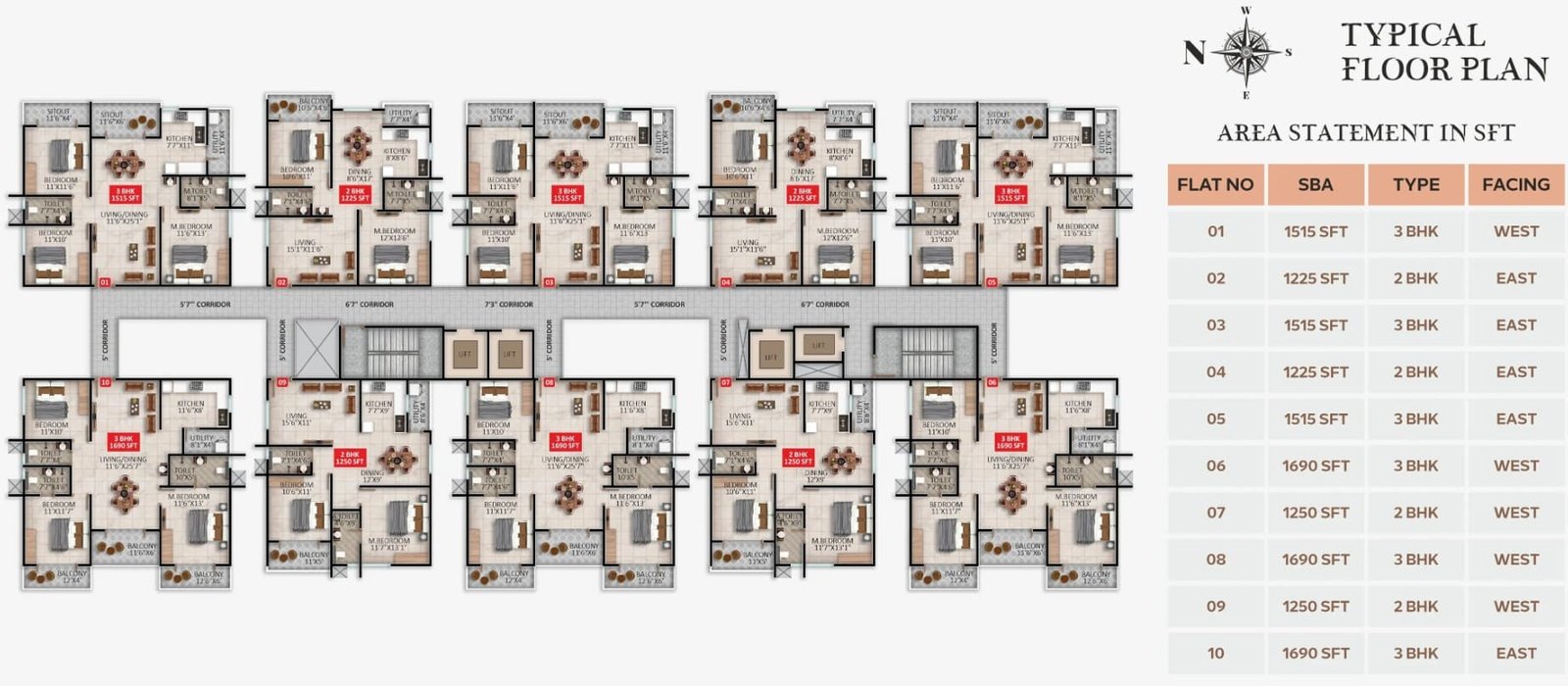 2bhk unit plan