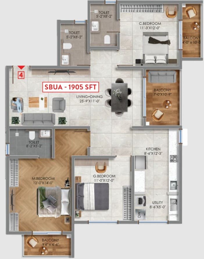 3bhk-1905
