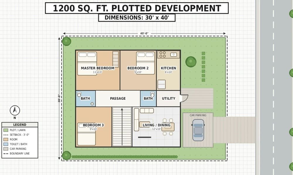 plot 1200 unit plan