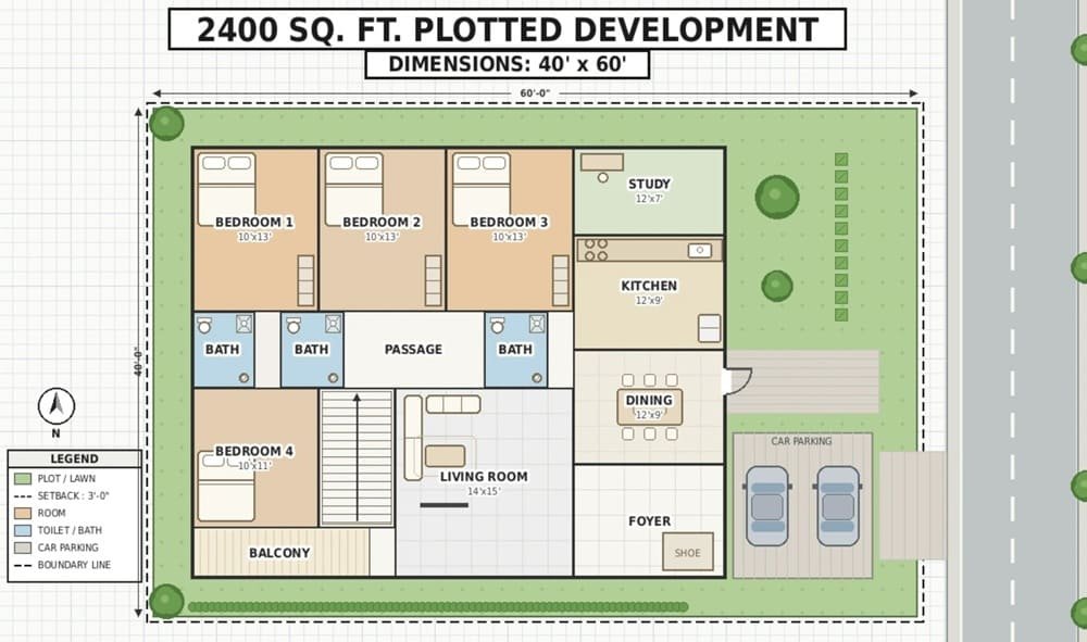 plot 2400 unit plan