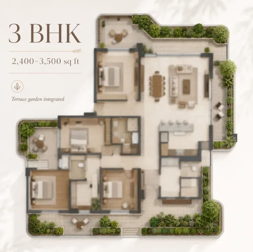 3 bhk unit plan