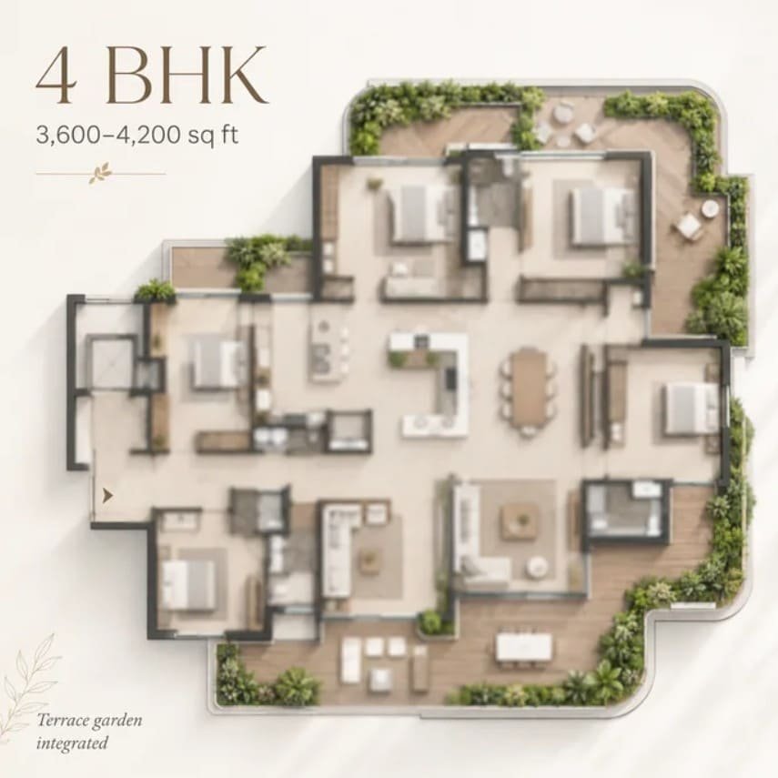 4 bhk unit plan